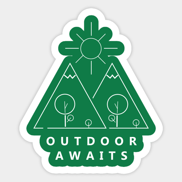 Outdoor Awaits Sticker by mondb